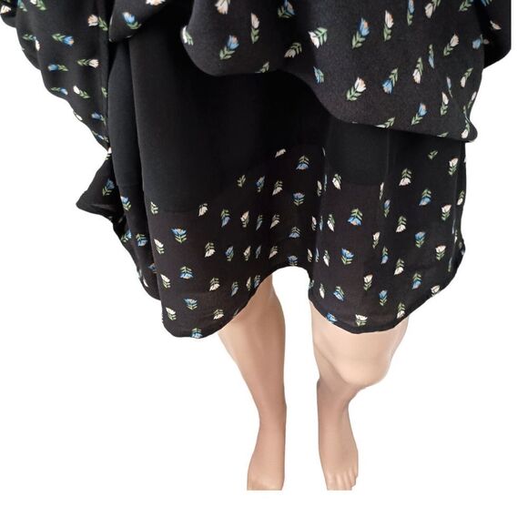 Anthropologie Dark Floral Dress Sz XS Slip Fairy Grunge Romantic Boho Blue Rain - Picture 8 of 16